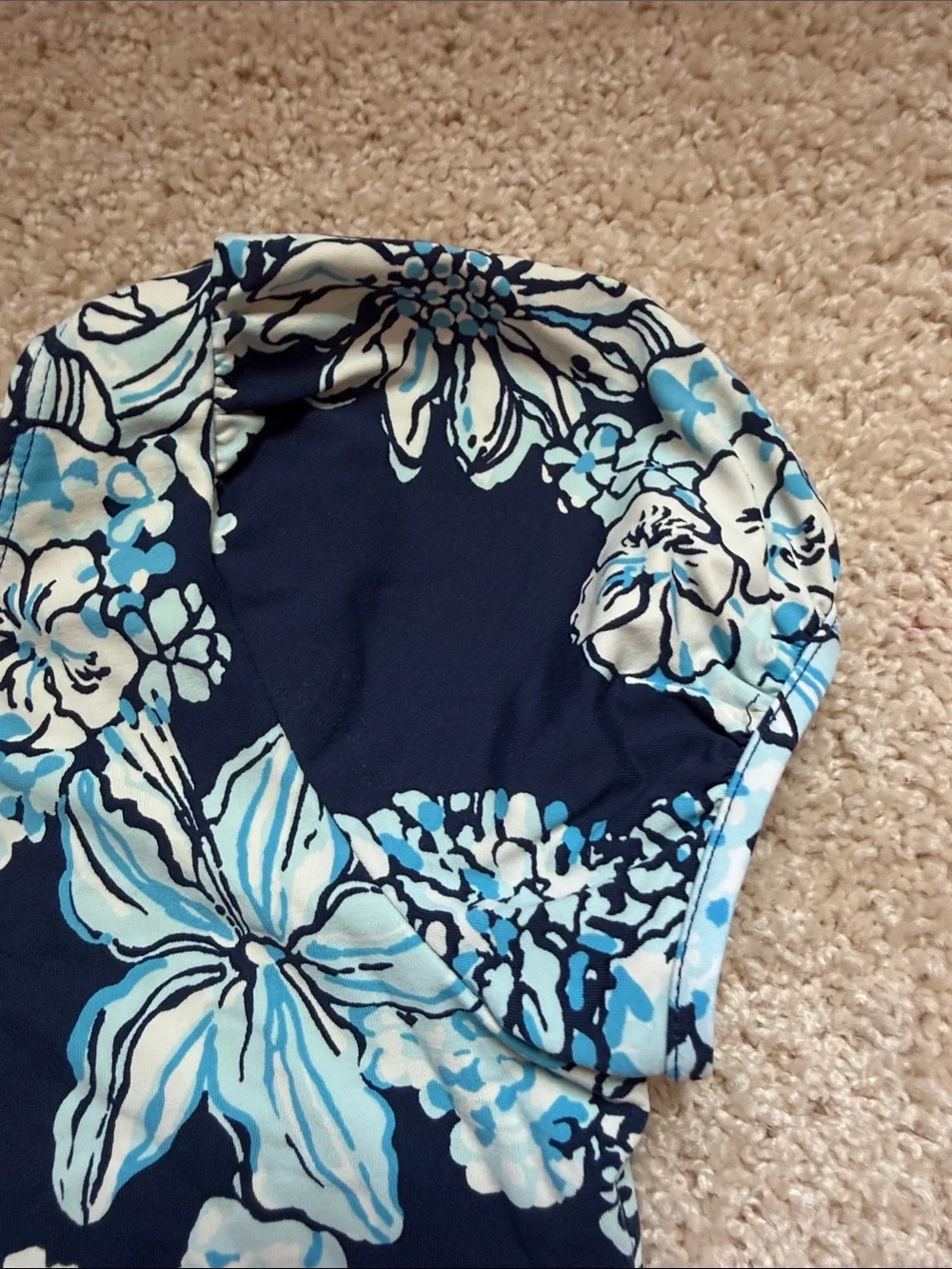 Lilly Pulitzer Navy Floral Short-Sleeve swimsuit